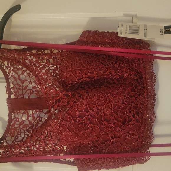 Burgundy 2pc sequin prom dress - Picture 2 of 5